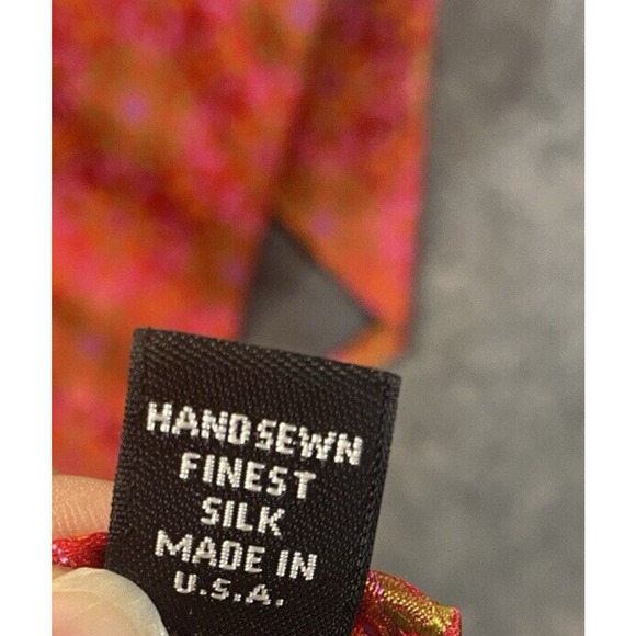 Robert Talbots Tie Mens Red Geometric Bold Best Class Holiday - Picture 6 of 10